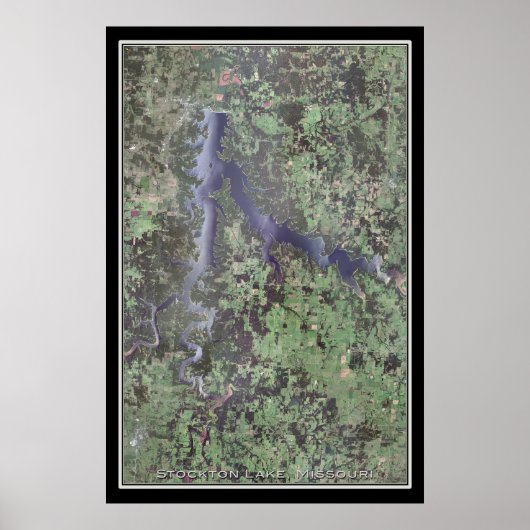Stockton Lake Missouri Satellite Poster Map (Voorkant)