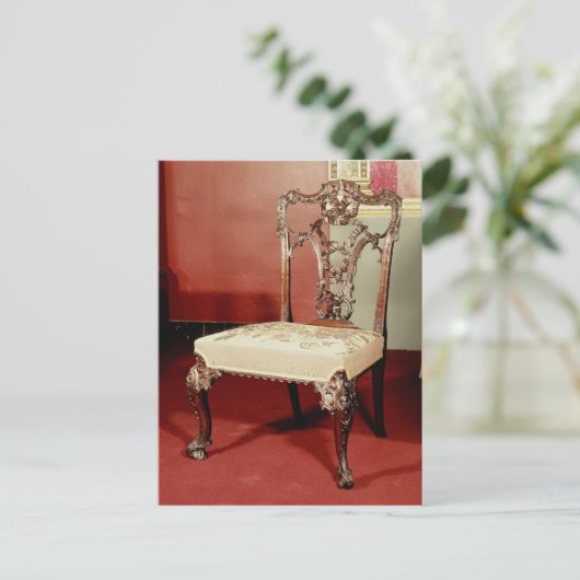 Stoel, Chippendale 'Director'-ontwerp, c.1760 Briefkaart (Staand voorkant)