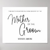 Stoel Gereserveerd Voor Moeder Van De Bruidegom Ge Poster (Voorkant)