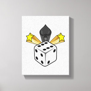 Stoel in Poker met spades en sterren Canvas Afdruk