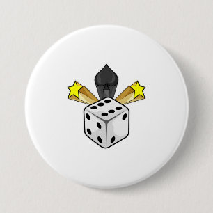 Stoel in Poker met spades en sterren Ronde Button 7,6 Cm