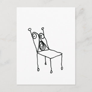 Stoel Lijntekening Kunst Briefkaart
