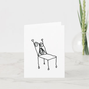 Stoel Lijntekening Kunst Gevouwen Notitiekaartje