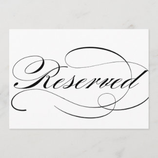 Stoel-reserveringsbord voor huwelijksreceptie kaart