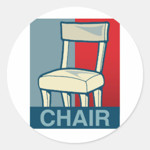 STOEL VOOR PRESIDENT RONDE STICKER