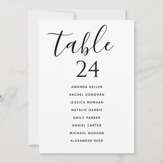 Stoelenkaart Tafelindeling Kaart Elegant (Voorkant)