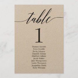 Stoelenplan individuele tafelkaart modern letterty kaart