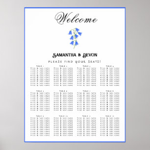 Stoelenplattegrond Bluebells Bruiloft Poster