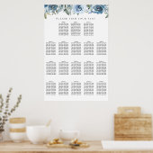 Stoelenplattegrond Dusty Blue Botanical 18 Poster (Keuken)
