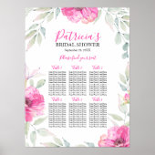 Stoelindeling Bruidsfeest Boho Waterverf Bloem Poster (Voorkant)