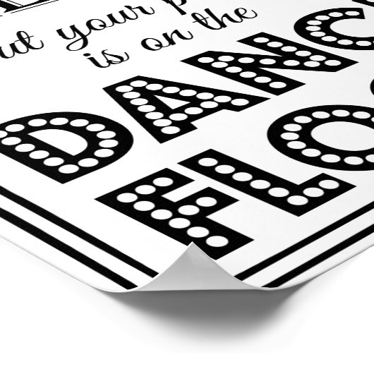 Stoelindeling dansvloer trouwfeest of feest bord poster (Hoek)