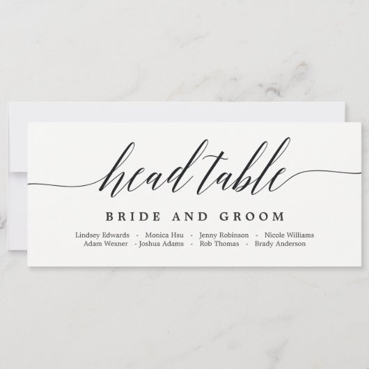 Stoelindeling Hoofdtafelkaart - Modern Schrift Kaart (Voorkant)