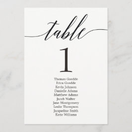 Stoelindeling Individuele Tafelkaart Modern Schrif Kaart