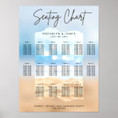 Stoelindeling Strand Huwelijk Trouwen Bord Poster (Voorkant)