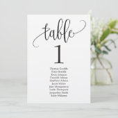 Stoelindeling Tafelkaart Lovely Calligraphy Kaart (Staand voorkant)