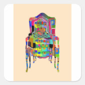 Stoelontwerp met verborgen woord vierkante sticker (Voorkant)