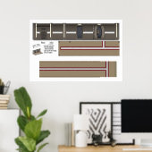 Stoer klein schip Corridor Diorama Achtergrond Poster (Thuiskantoor)