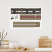 Stoer klein schip Corridor Diorama Achtergrond Poster (Keuken)