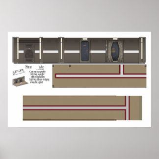 Stoer klein schip Corridor Diorama Achtergrond Poster