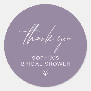 Stoer Paarse Minimalistische Trouw Bruiloft Dank J Ronde Sticker