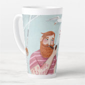 Stoer roze Zee Sailor Valentijnsdag Latte Mok (Linkerhoek)