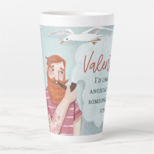 Stoer roze Zee Sailor Valentijnsdag Latte Mok
