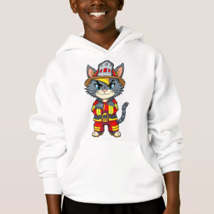 Stoere brandweerkat – jaren 90 Cartoon stijl