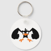 Stoere Cartoon Black Bird Sleutelhanger (Voorkant)