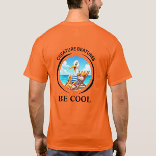 stoere Cartoon opgedofte brutale Zeemeeuw – Blijf T-shirt
