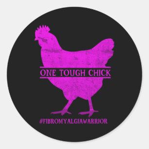 Stoere Chick Fibromyalgia Warrior - Bewustzijn Ronde Sticker