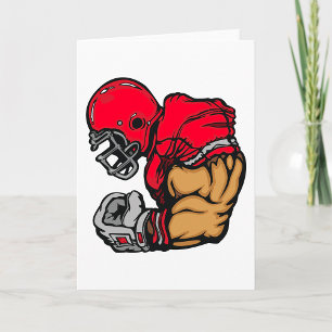 Stoere Football Warrior Mascot Rode Helmspier Kaart