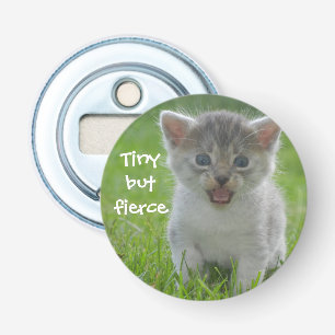 Stoere Katten - "Klein maar Fier" Kitten Button Flesopener