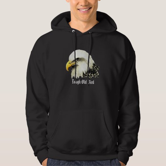 "Stoere oude vogel" Humor Waterverf Bald Eagle Bir Hoodie (Voorkant)