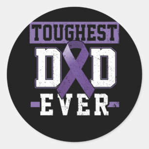 Stoerste papa ooit Slokdarmkanker Bewustzijn Ribb Ronde Sticker