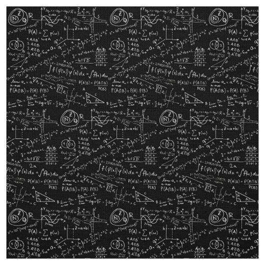 Stof - Black and White Wiskunde (Swatch)