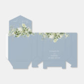 Stof blauw groen bloemhart script bruiloft bedankdoosjes (Uitgevouwen)