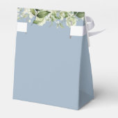 Stof blauw groen bloemhart script bruiloft bedankdoosjes (Achterkant)