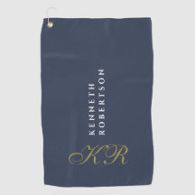 Stof blauw monogram minimalistisch goud wit mannen