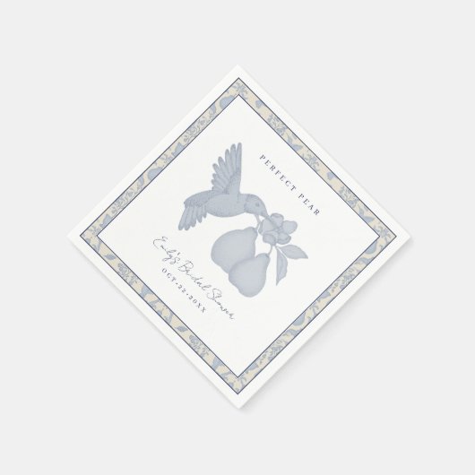 Stof blauwe perfecte peervormige bruidsdouche serv servet (Hoek)