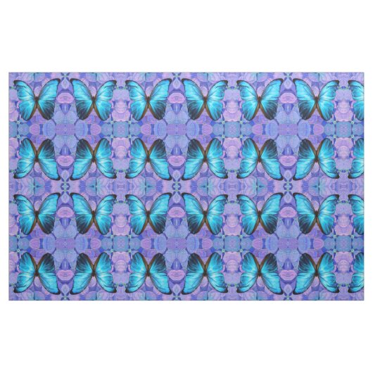 Stof - Blauwe Vlinder op Hydrangea (Fat Quarter)