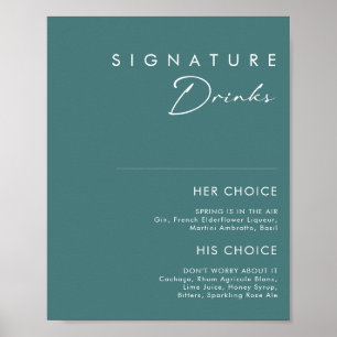 Stof Boho Groen Signature Dranken Bord Poster