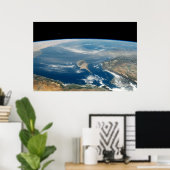 stof boven het middellandse-zeegebied en het Zee c Poster (Thuiskantoor)