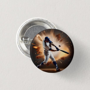Stof en Glorie: Honkbal de Home Run Ronde Button 3,2 Cm