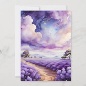 Stof Lavendel Loof Modern Trouwen Kaart (Achterkant)