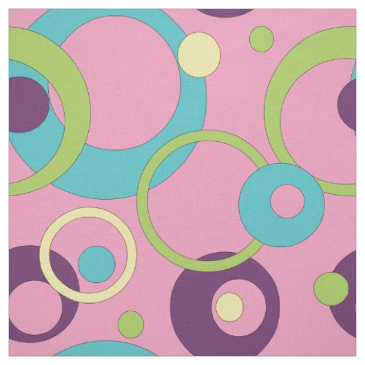 Stof met funky roze cirkels (Swatch)