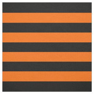 Stof Oranje/zwarte strepen