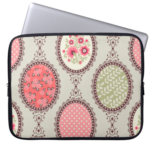  stof: Patchwork naadloos ontwerp. Laptop Sleeve (Voorkant)