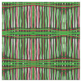 Stof - Rood/Groen/Zwart/Wit Weave (Close Up)