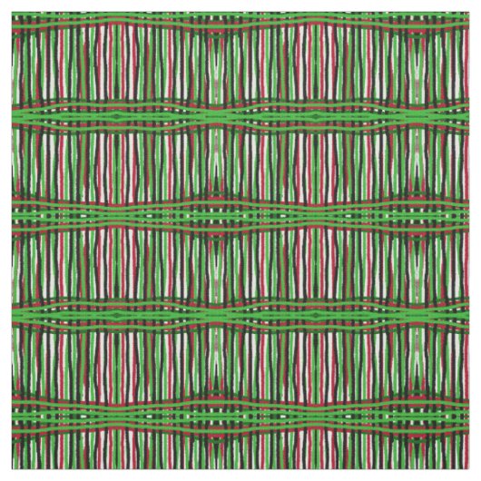 Stof - Rood/Groen/Zwart/Wit Weave (Swatch)