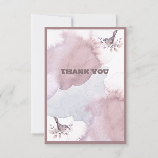 Stof rood waterverf  bedankkaart (Voorkant)